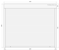 Защитная ролета2400 мм  на 2000 мм из профиля AR55
